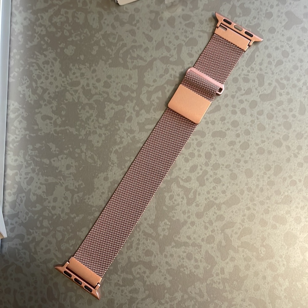 Platinum™ - Magnetic Stainless Steel Mesh Band for Apple Watch, Rose Gold - Picture 2 of 8